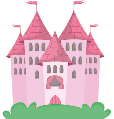 Vinyl tapijt kind kasteel in het roze - TenStickers