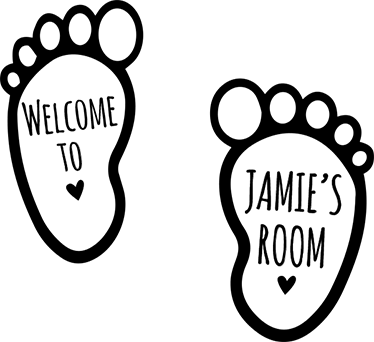 Vinyl tapijt kind met baby's voetjes en naam - TenStickers