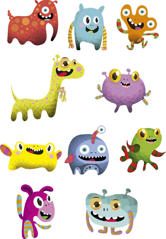 Vinyl tapijt kind collectie buitenaardse monsters - TenStickers