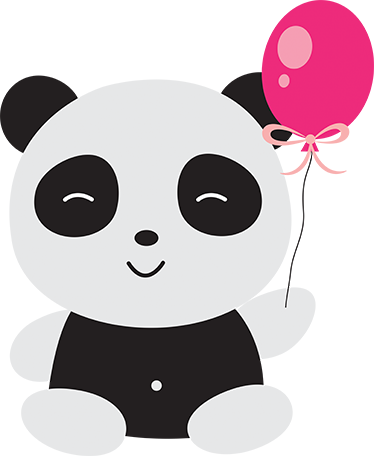 Vinyl tapijt kind panda beer met roze ballon - TenStickers