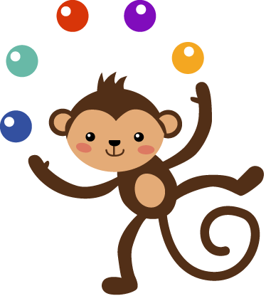 Vinyl tapijt kind juggler aap - TenStickers