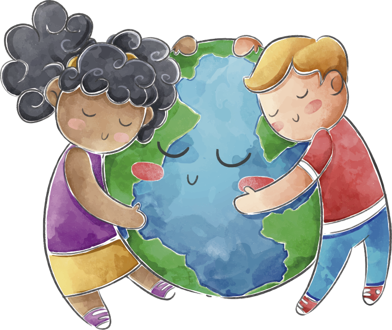 Vinyl tapijt kind globe voor kinderen - TenStickers