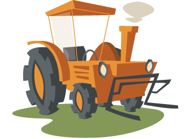 Vinyl tapijt kind oranje tractor - TenStickers