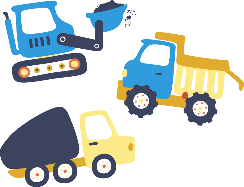 Vinyl tapijt kind baggersymbolen kinderen - TenStickers