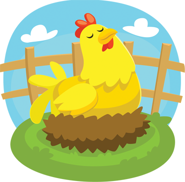 Vinyl tapijt kind laying hen - TenStickers