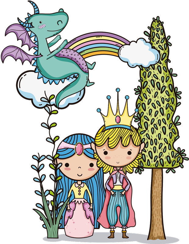 Vinyl tapijt kind magische wereld - TenStickers