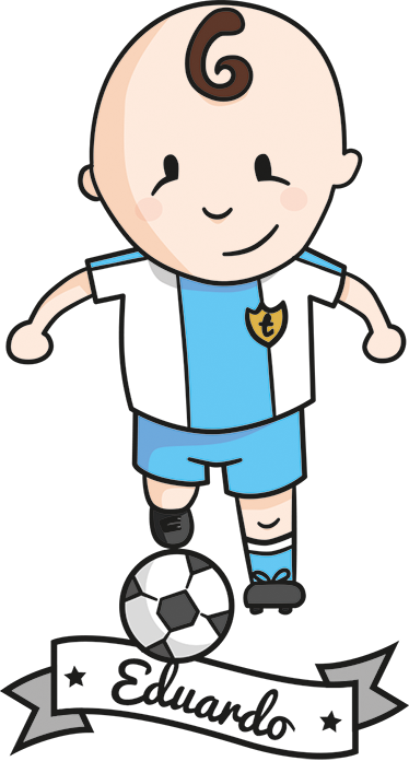 Vinyl tapijt kind voetballer met naam - TenStickers