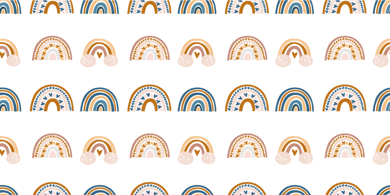 Vinyl tapijt kind handgetekende herfstregenboog - TenStickers