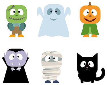 Vinyl tapijt kind met halloween monster stickers - TenStickers