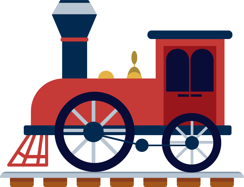 Vinyl tapijt kind oude rode trein - TenStickers