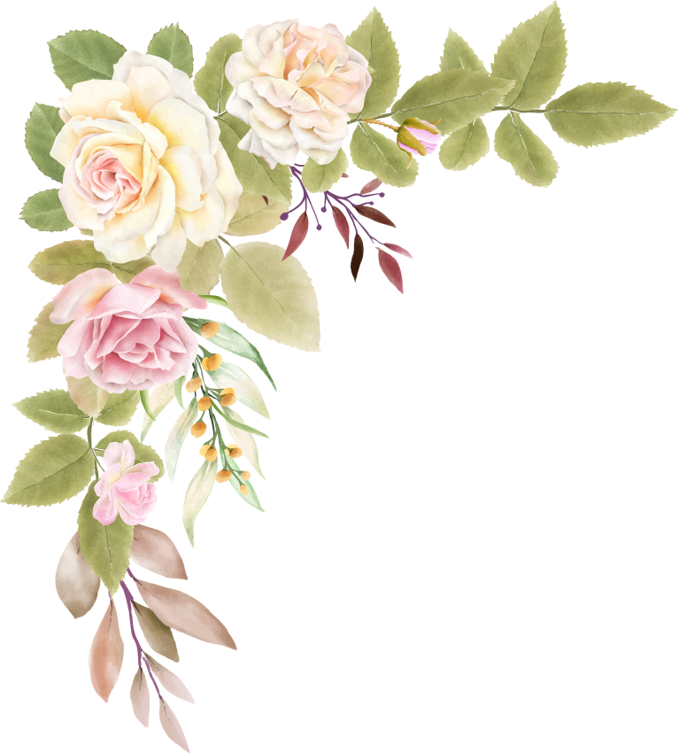 Vinyl tapijt slaapkamer rozen in roze en wit - TenStickers