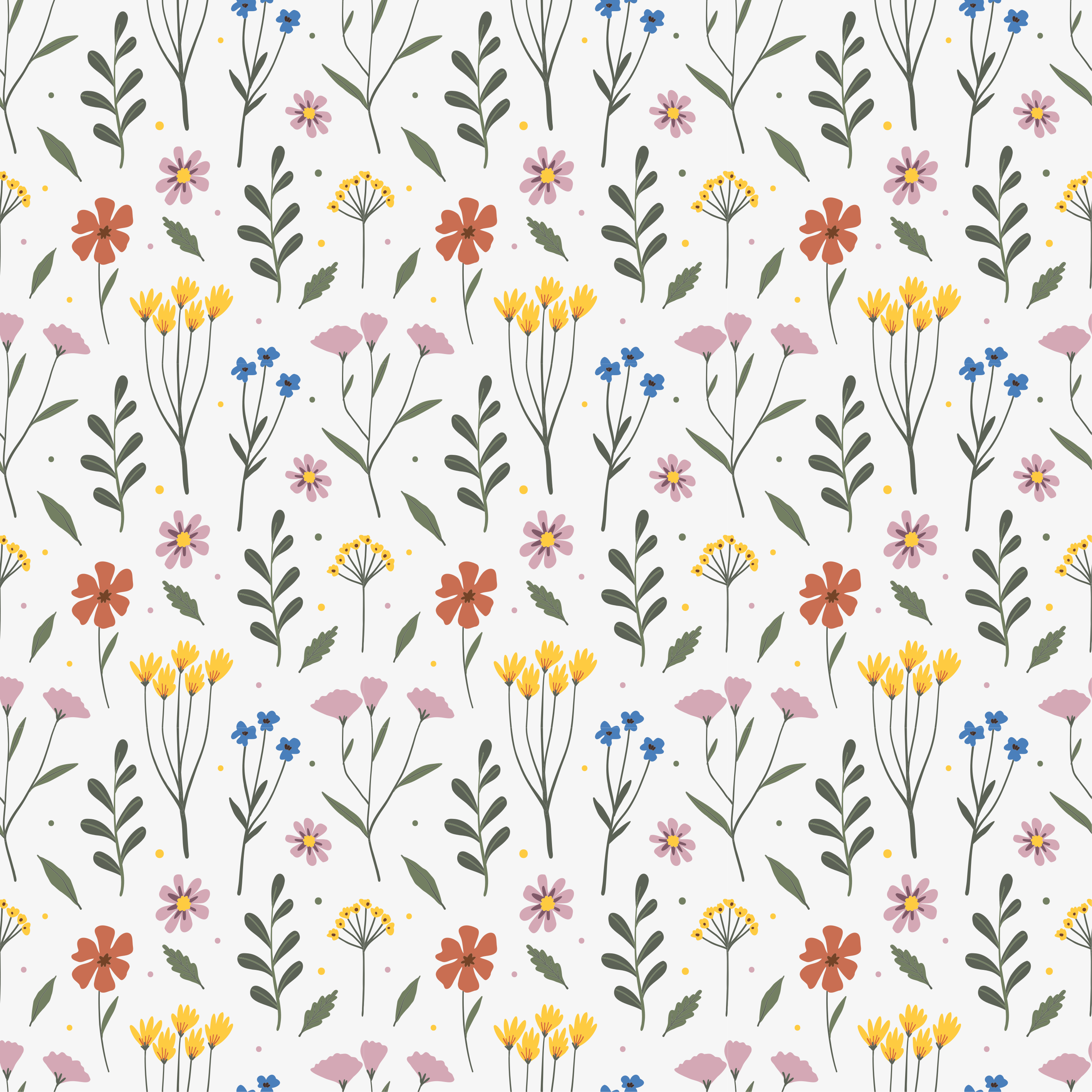 Vinyl tapijt slaapkamer met bloemenpatroon multicolor - TenStickers