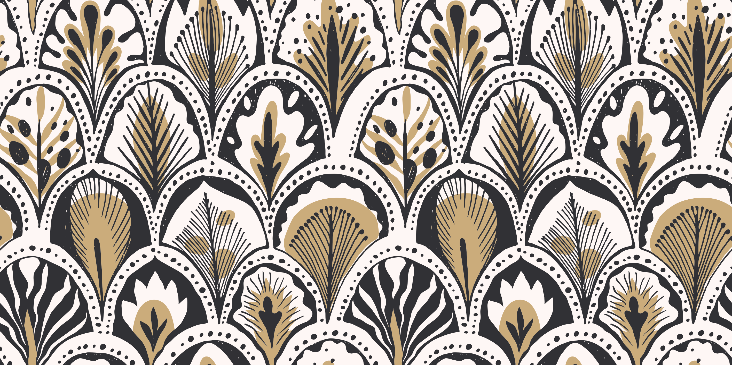 Vinyl tapijt slaapkamer art deco waaierpatroon - TenStickers