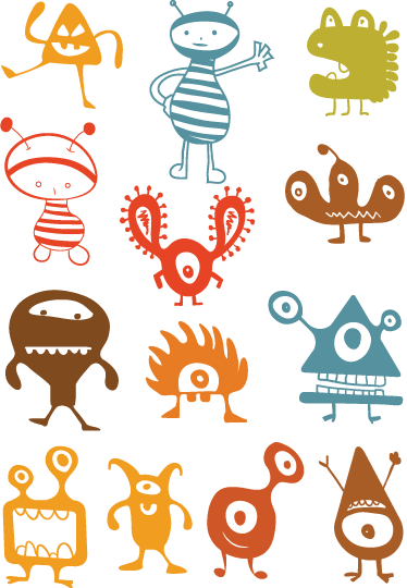 Vinyl tapijt kind kleurrijke aliens - TenStickers