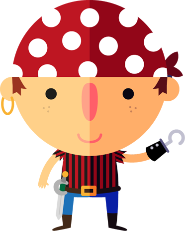 Vinyl tapijt kind met piratenillustratie - TenStickers