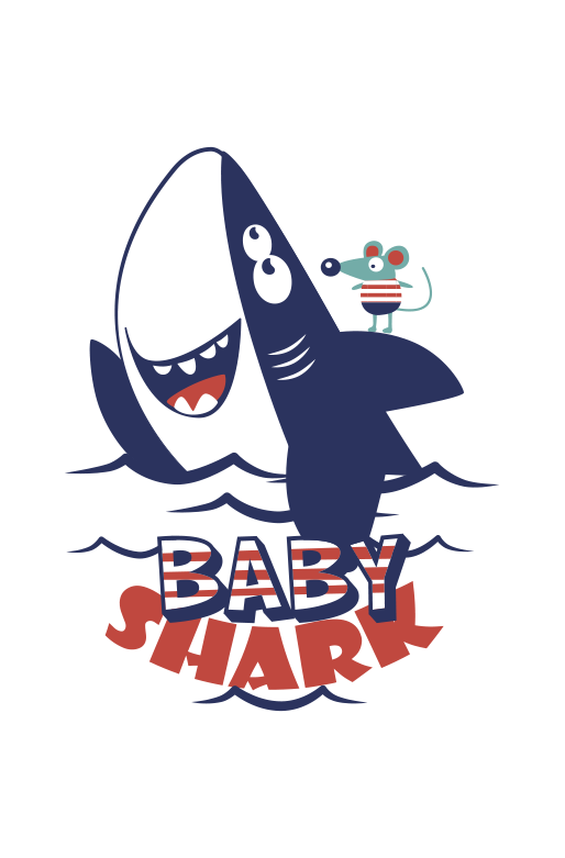 Vinyl tapijt kind met baby shark ontwerp - TenStickers