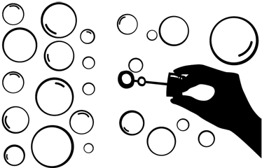 Vinyl tapijt spel silhouet hand bubbels - TenStickers