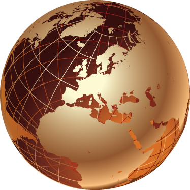 Vinyl tapijt wereldkaart gouden europa - TenStickers