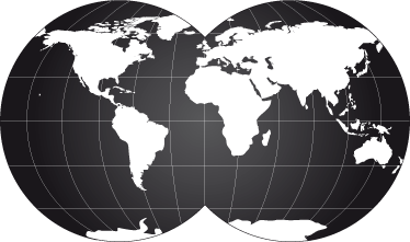 Vinyl tapijt wereldkaart decoratief dubbel globe - TenStickers