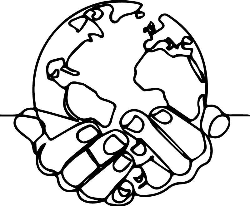 Vinyl tapijt wereldkaart minimalistische aarde - TenStickers