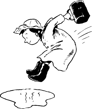 Vinyl tapijt kind springen in de plassen - TenStickers