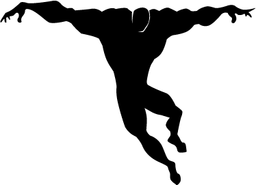 Vinyl tapijt kind superheld springend - TenStickers