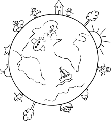 Vinyl tapijt kind wereldbol reizen - TenStickers