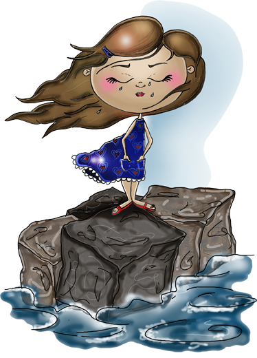 Vinyl tapijt kind meisje in de zee - TenStickers