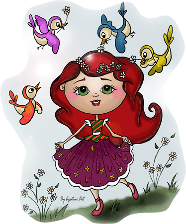 Vinyl tapijt kind meisje op het veld - TenStickers