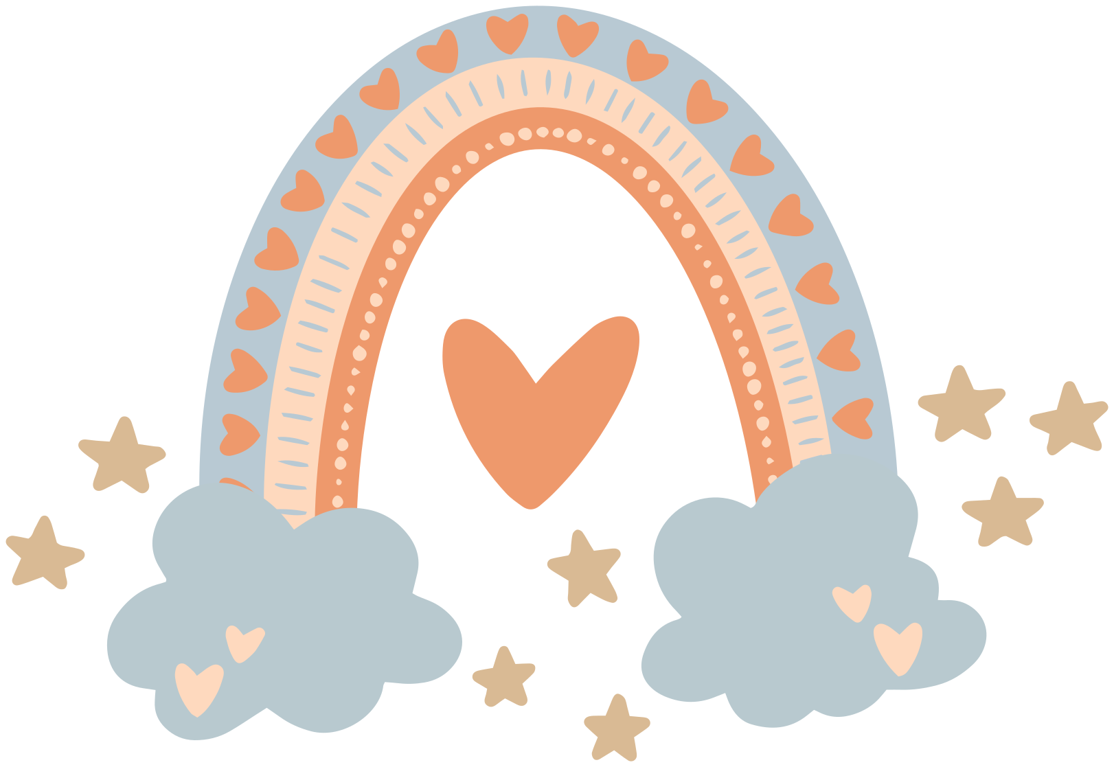 Vinyl tapijt kind pastelkleuren regenboog - TenStickers