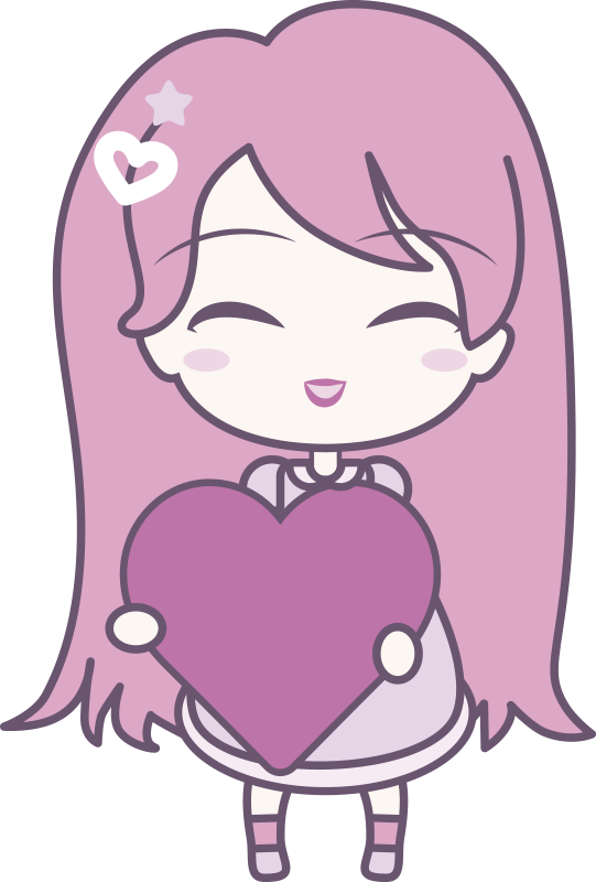 Vinyl tapijt kind anime meisje brengt liefde - TenStickers