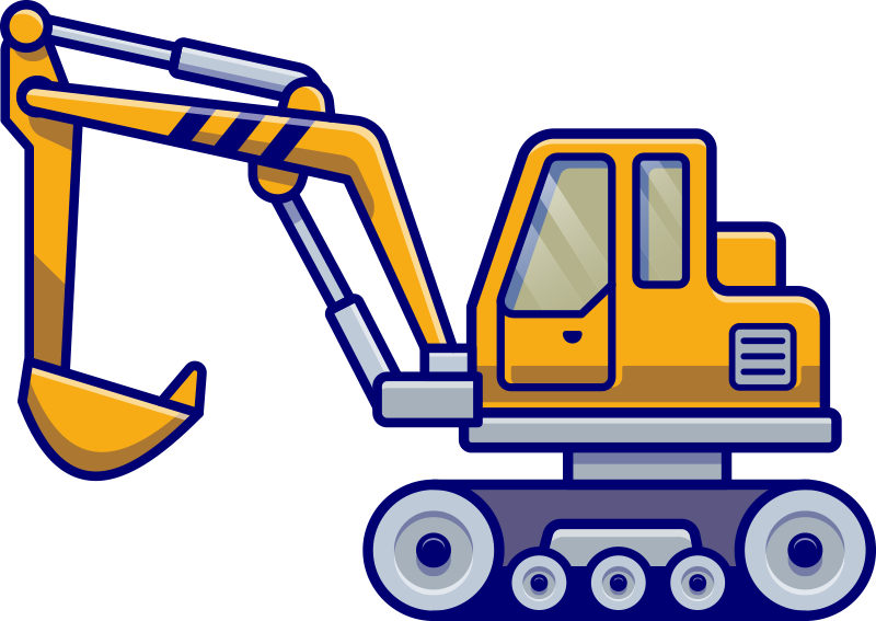 Vinyl tapijt kind graafmachine typisch geel - TenStickers