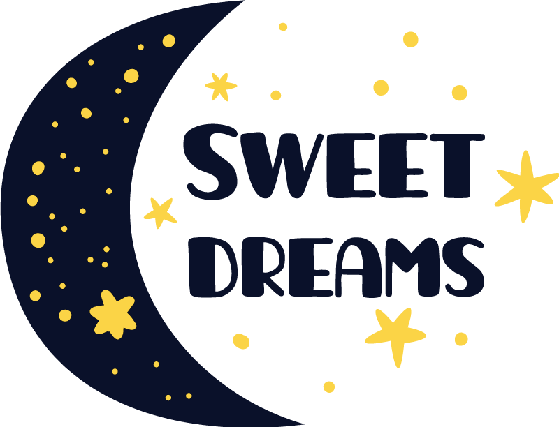 Vinyl tapijt kind zoete dromen met maan en sterren - TenStickers