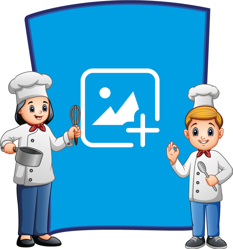 Vinyl tapijt kind met foto lijstje voor chef - TenStickers