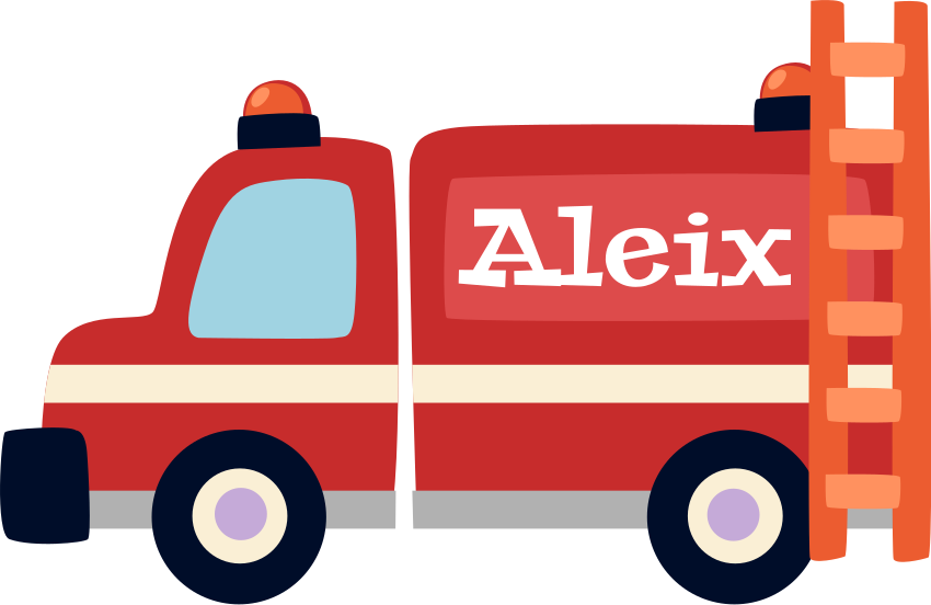 Vinyl tapijt kind kleurrijke brandweerwagen - TenStickers