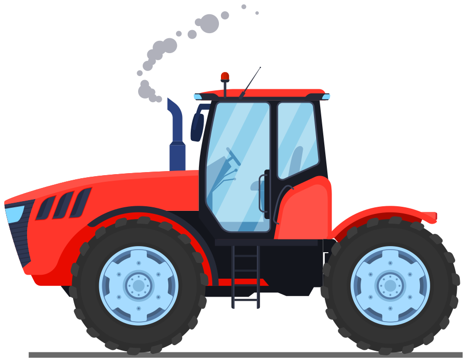 Vinyl tapijt kind rode nieuwe tractor - TenStickers