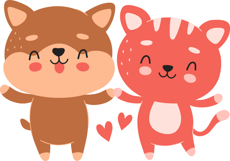 Vinyl tapijt kind honden vriendschap badge - TenStickers