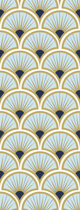 Vinyl vloerkleed badkamer art deco blauwe tinten - TenStickers