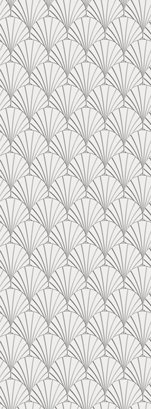 Vinyl vloerkleed badkamer art deco witte schelpenpatroon - TenStickers