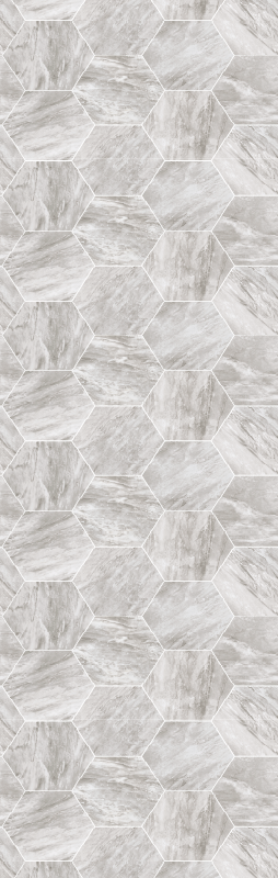 Vinyl vloerkleed badkamer goud marmer hexagonaal patroon - TenStickers