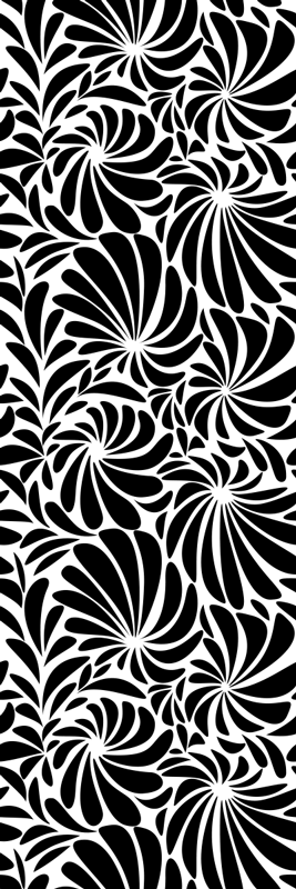 Vinyl vloerkleed badkamer witte bladeren - TenStickers
