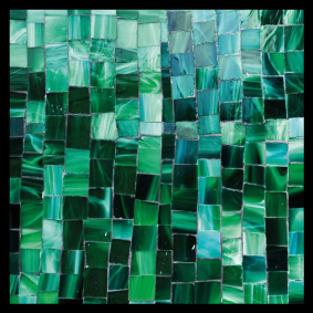 Vinyl vloerkleed badkamer groen mozaïektegel gradient - TenStickers