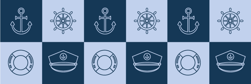 Vinyl vloerkleed badkamer marinesymbolen tegels - TenStickers