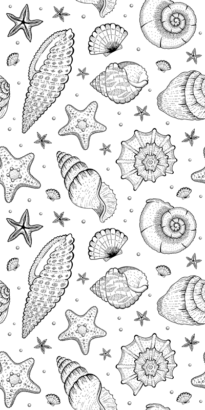 Vinyl vloerkleed badkamer maritieme leven en schelpen - TenStickers