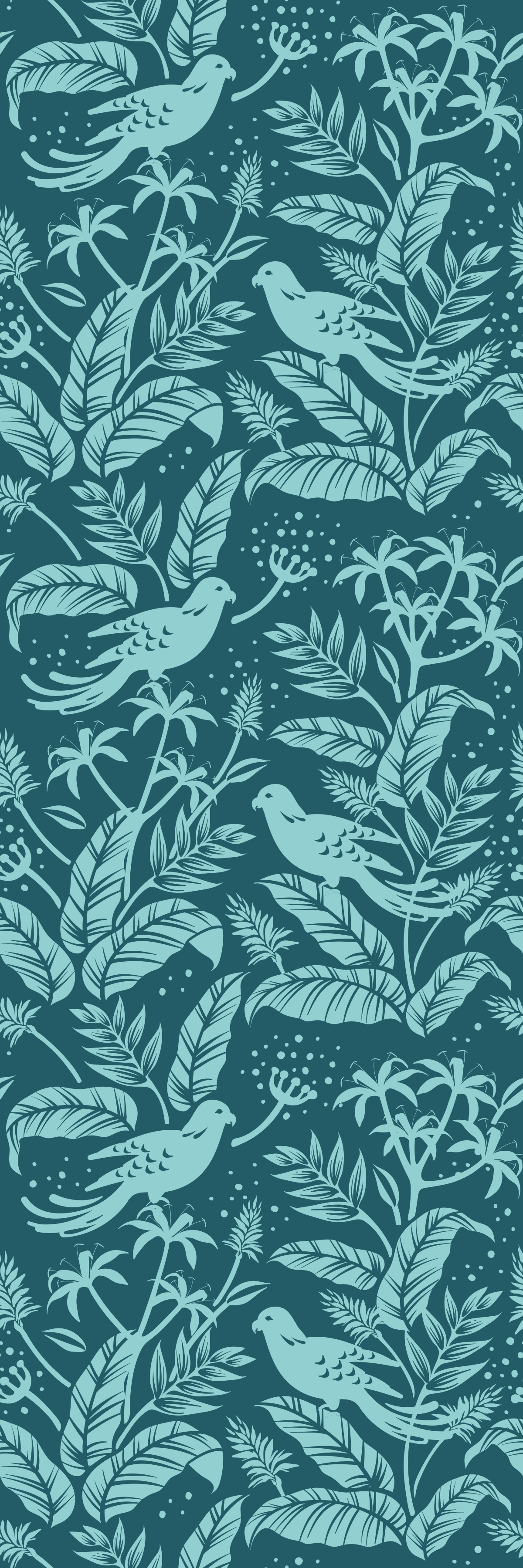 Vinyl vloerkleed badkamer turquoise vliegende vogels - TenStickers
