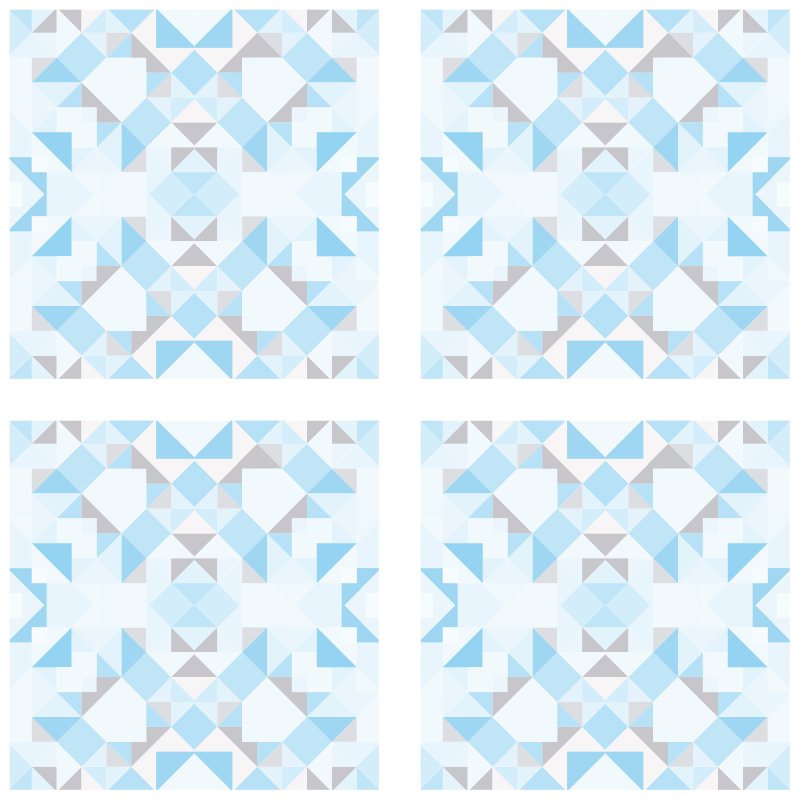Vinyl vloerkleed badkamer vintage blauwgrijze tegels - TenStickers