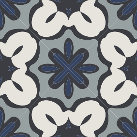 Vinyl vloerkleed badkamer hydraulisch blauw gracia stijl - TenStickers