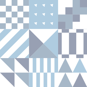 Vinyl vloerkleed badkamer geometrisch blauw patroon - TenStickers