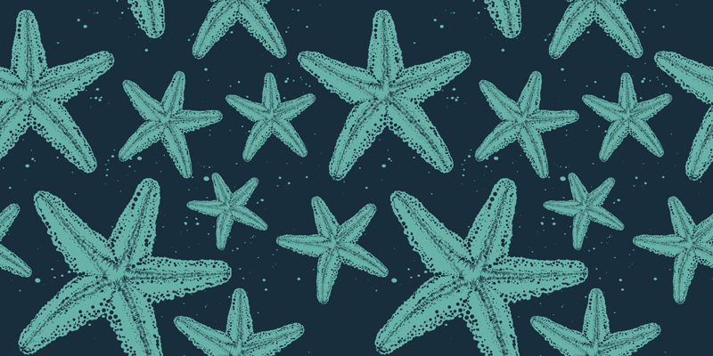 Vinyl vloerkleed badkamer starfish bluetones meubels - TenStickers