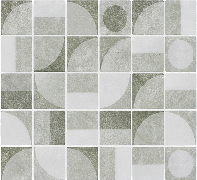 Vinyl vloerkleed badkamer abstracte grijstinten vormen - TenStickers